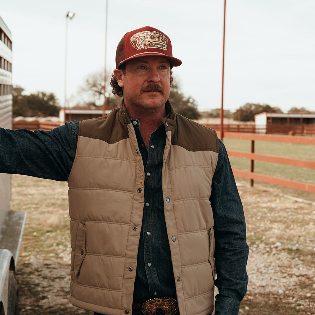 Lazy J Ranch Retro Arena Vest - Brown