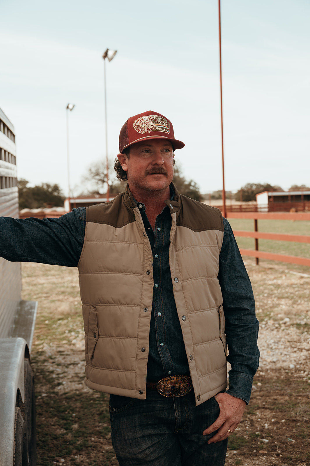 Lazy J Ranch Retro Arena Vest - Brown