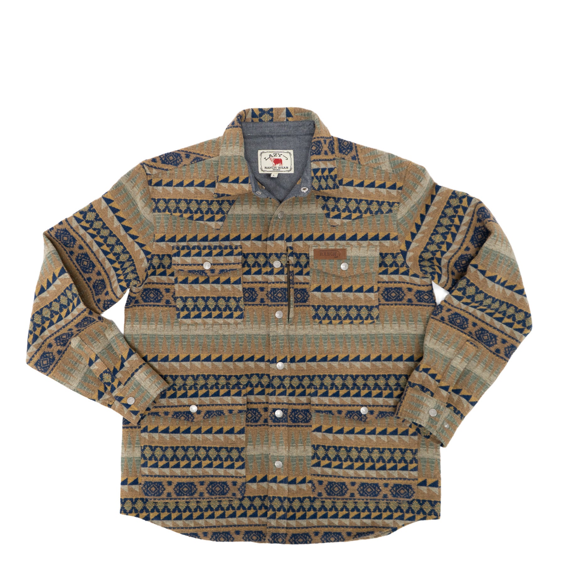 Lazy J Men's Aztec Print Jacket - Brown
