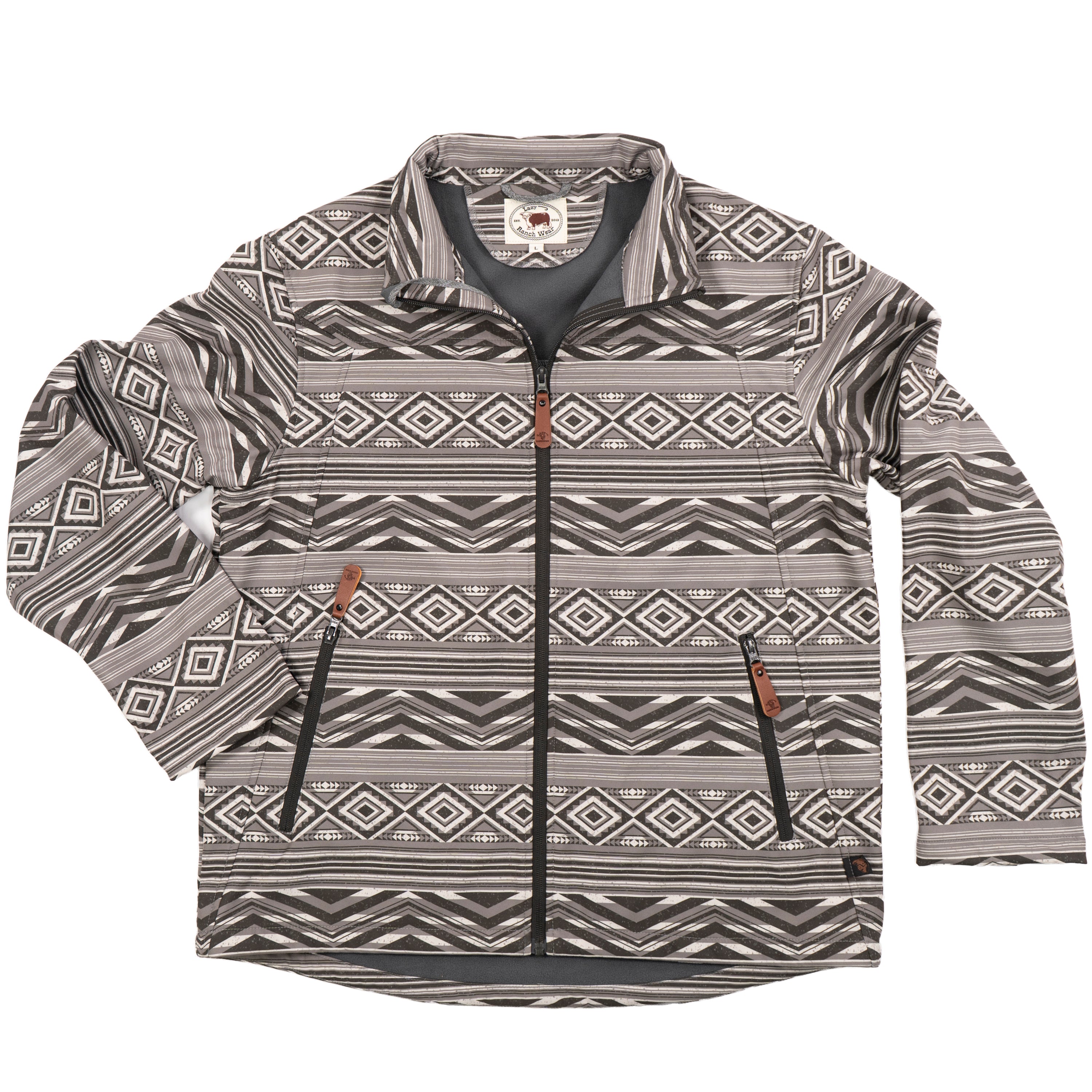 Lazy J Ranch Men's Print Bonded Jacket - Grey
