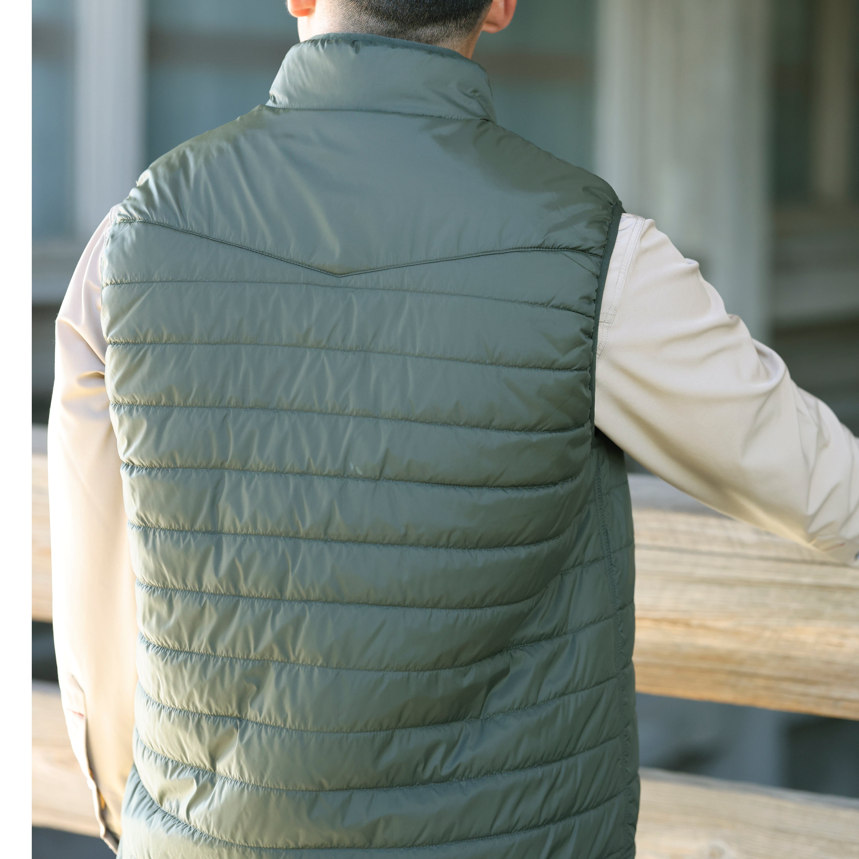 Lazy J Ranch Men's Lightweight Relaxed Fit Vest - Green