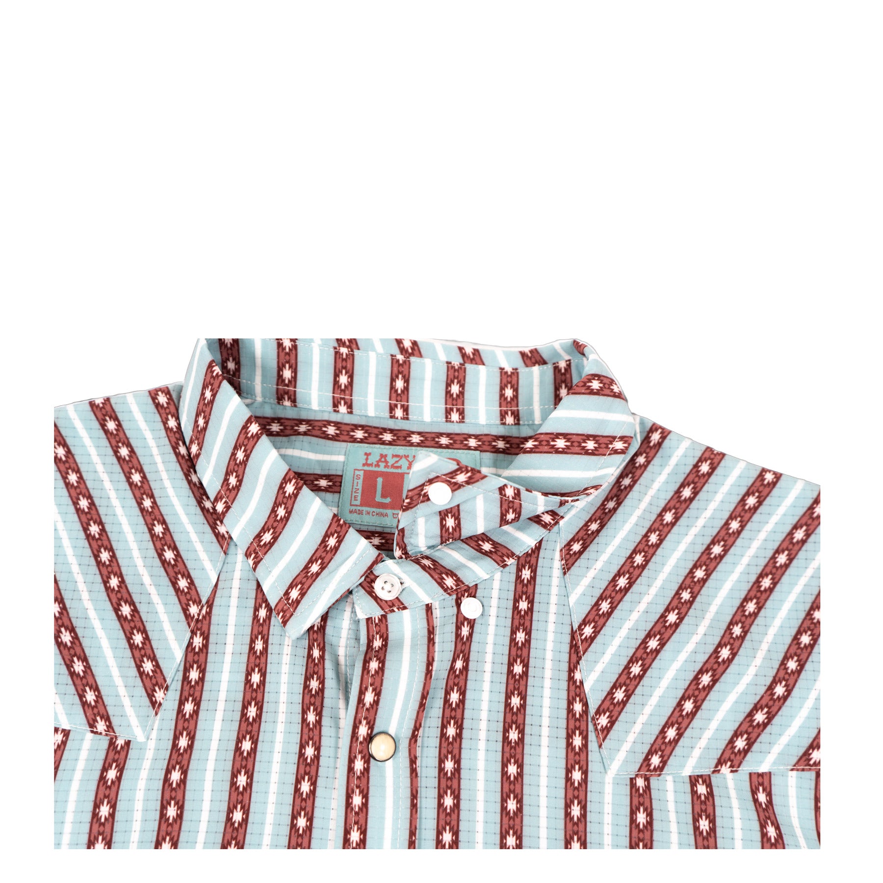 Lazy J Ranch Men's Airflow Pearl Snap Short Sleeve Shirt - Teal Mesa