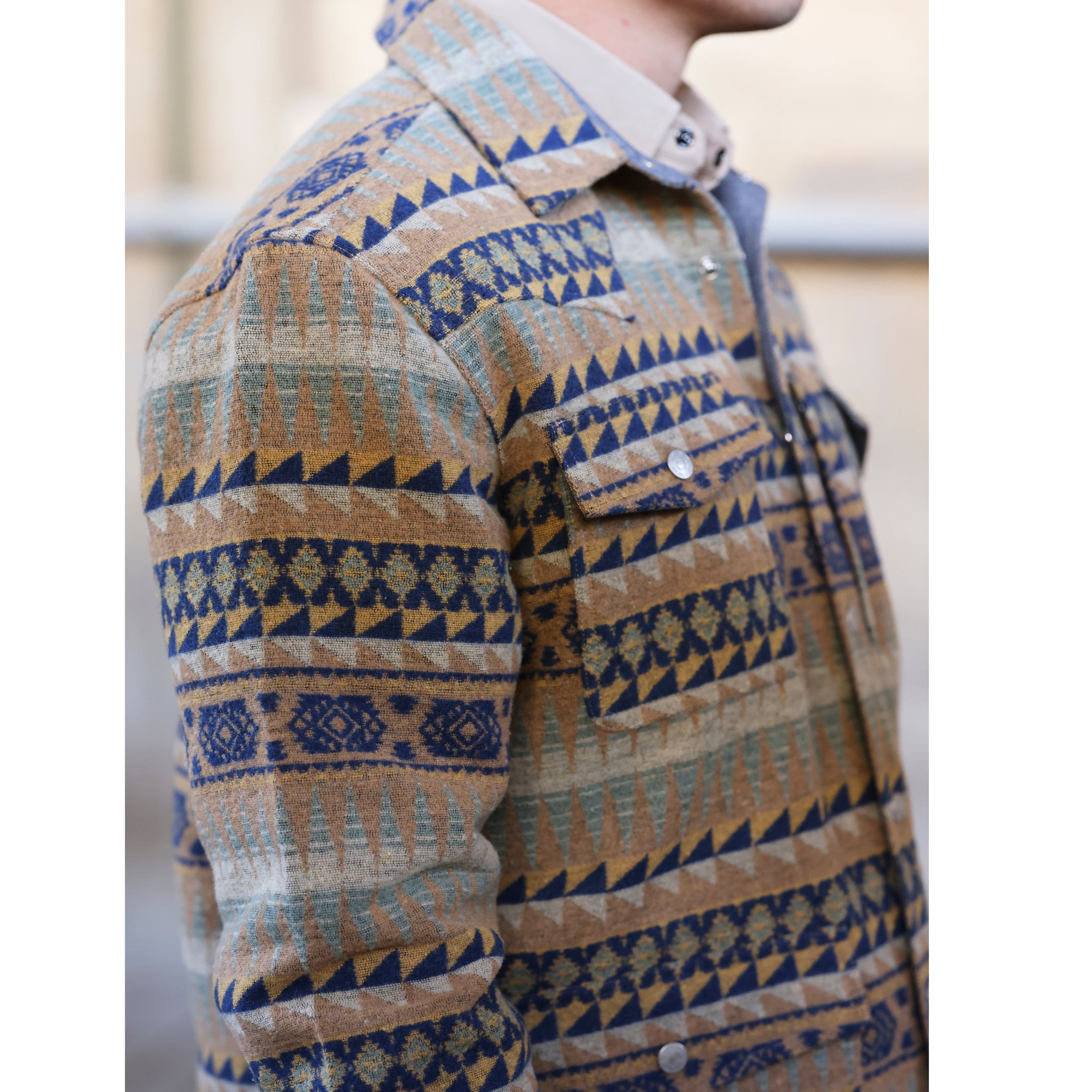 Lazy J Men's Aztec Print Jacket - Brown