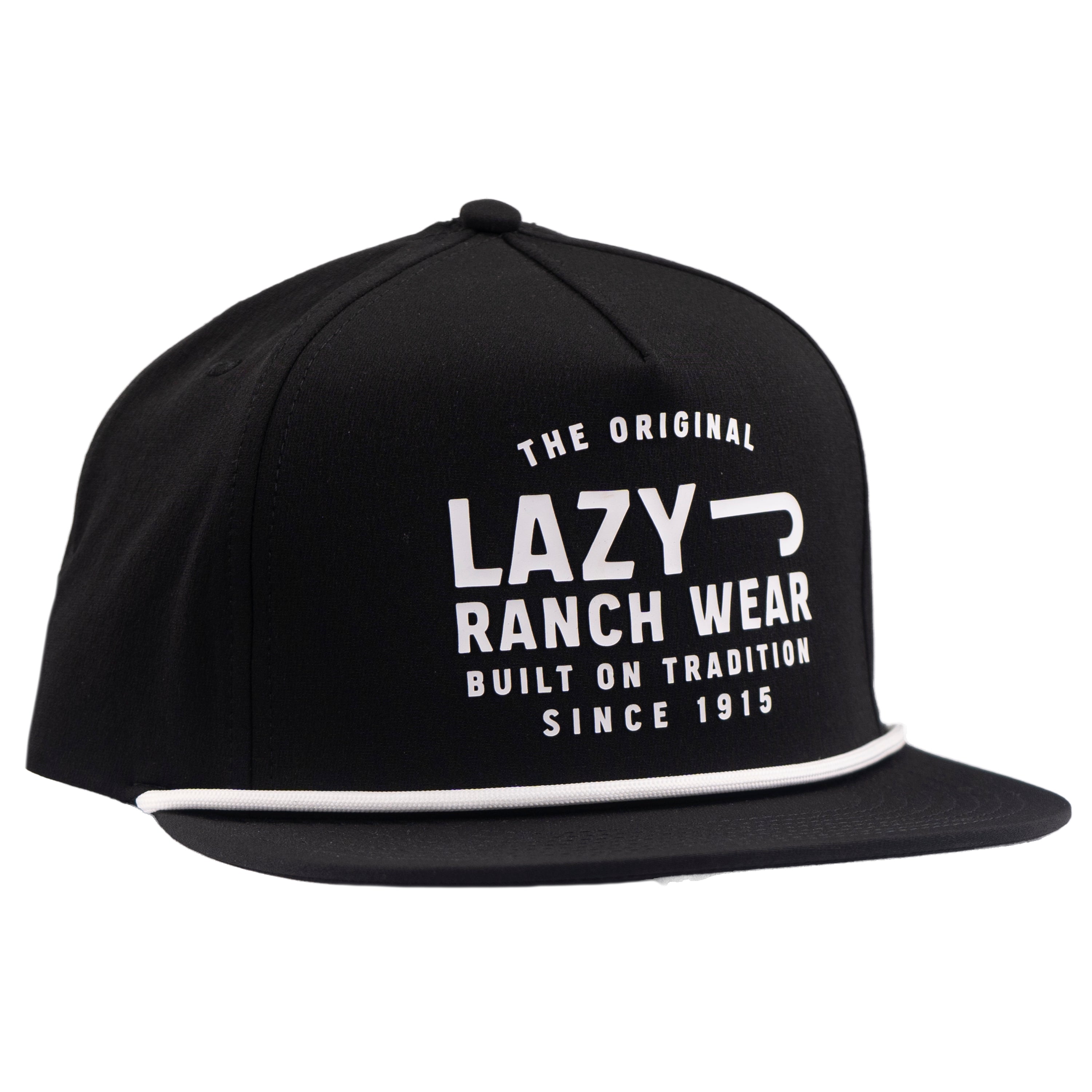 Lazy J Ranch Black Untroubled Classic Rope Trucker Hat-BLKBLK4-UNTRBLD-WHT