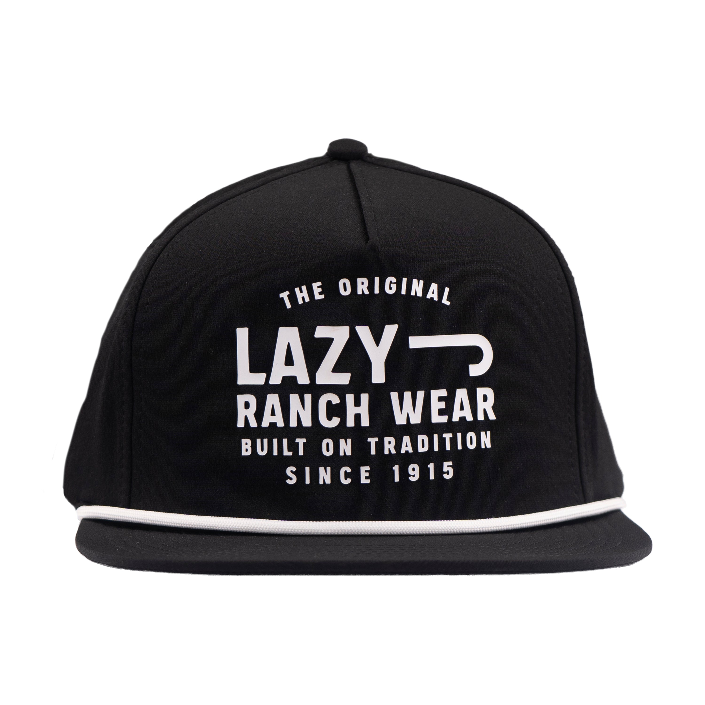 Lazy J Ranch Black Untroubled Classic Rope Trucker Hat-BLKBLK4-UNTRBLD-WHT