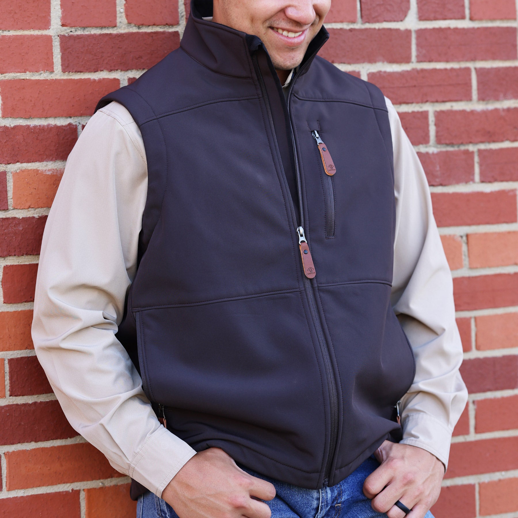 Lazy J Ranch Men's Bonded Vest - Brown
