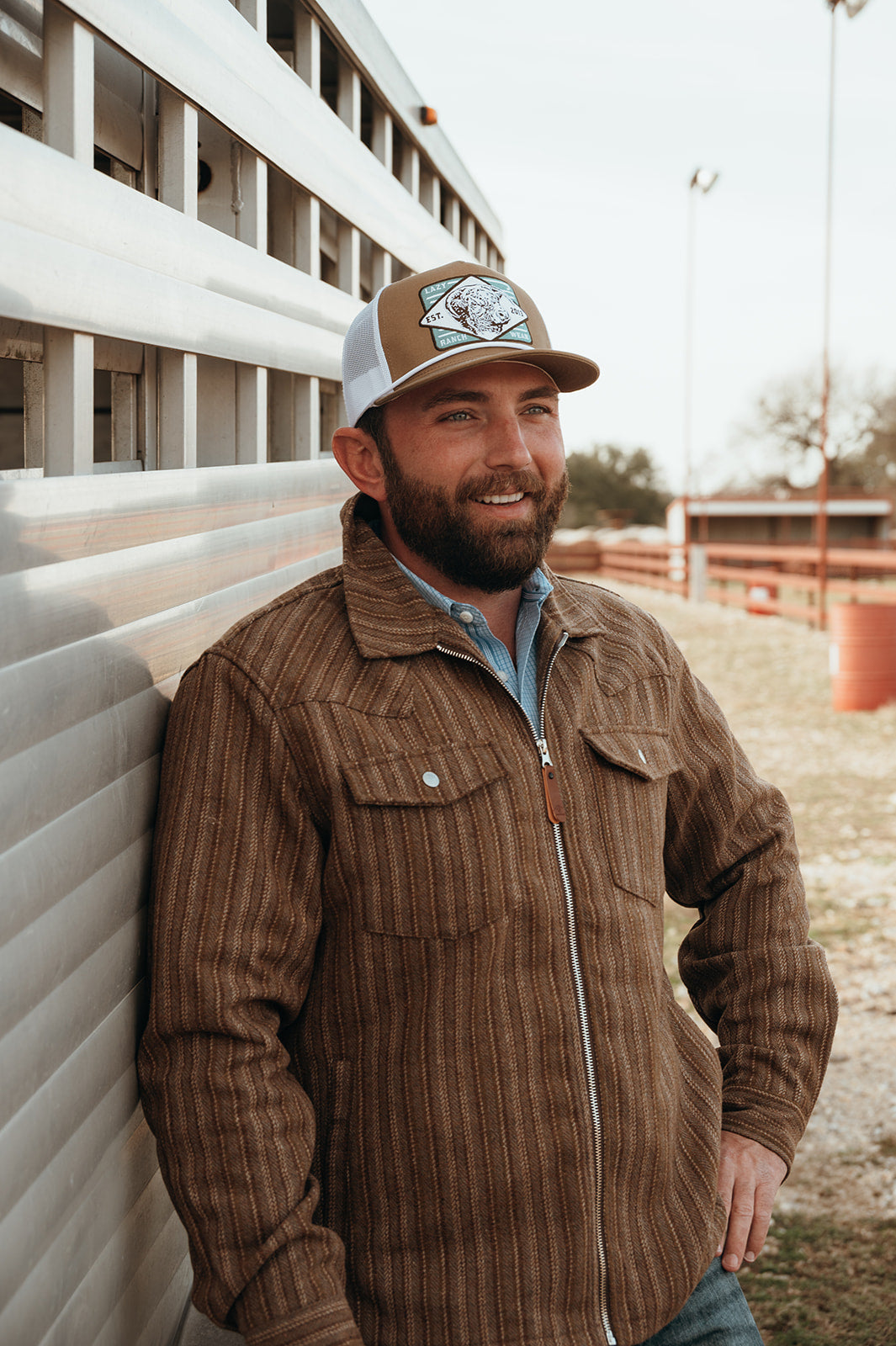 Lazy J Ranch Men's Striped Jacket - Sequoia Brown