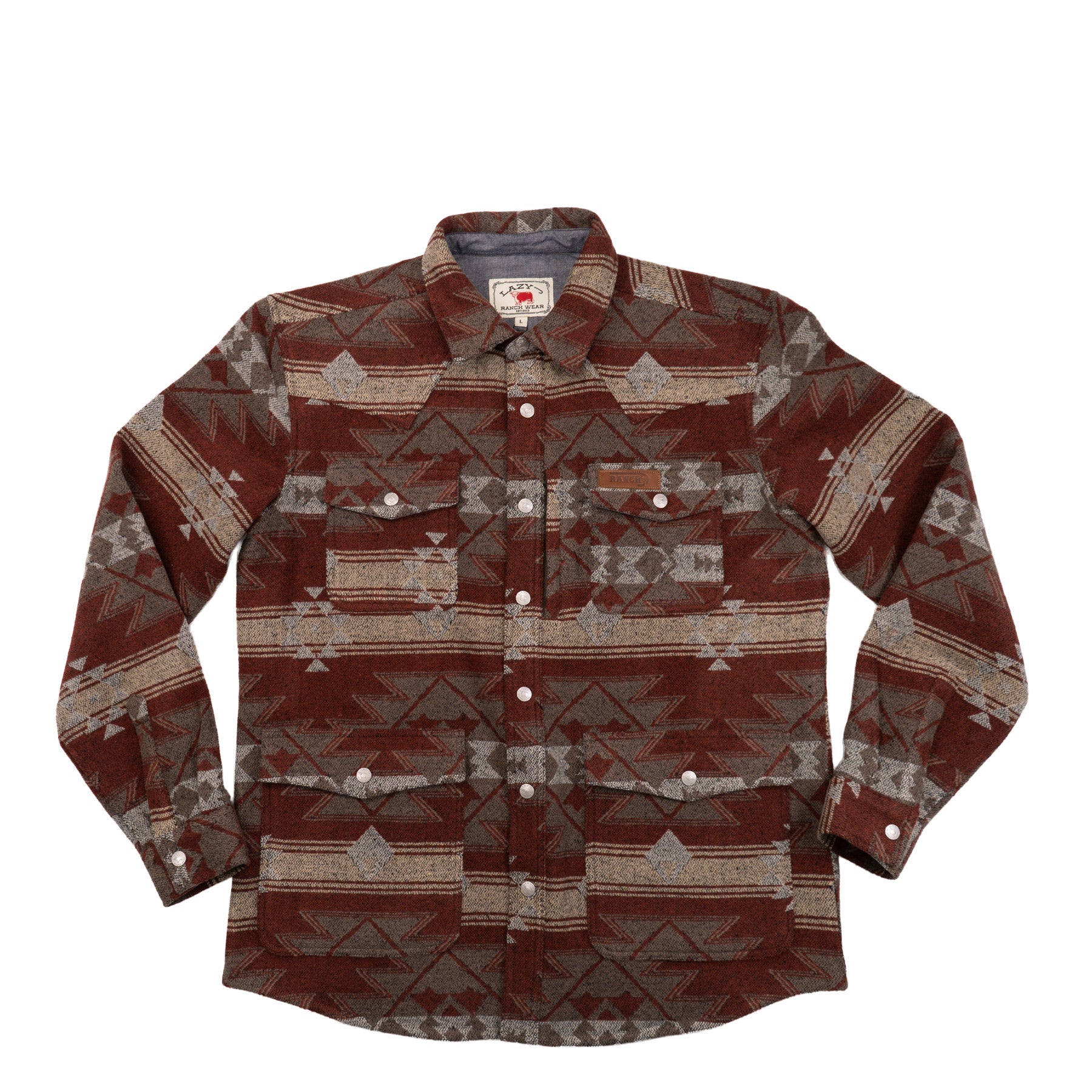 Lazy J Ranch Men's Aztec Jacket - Rust