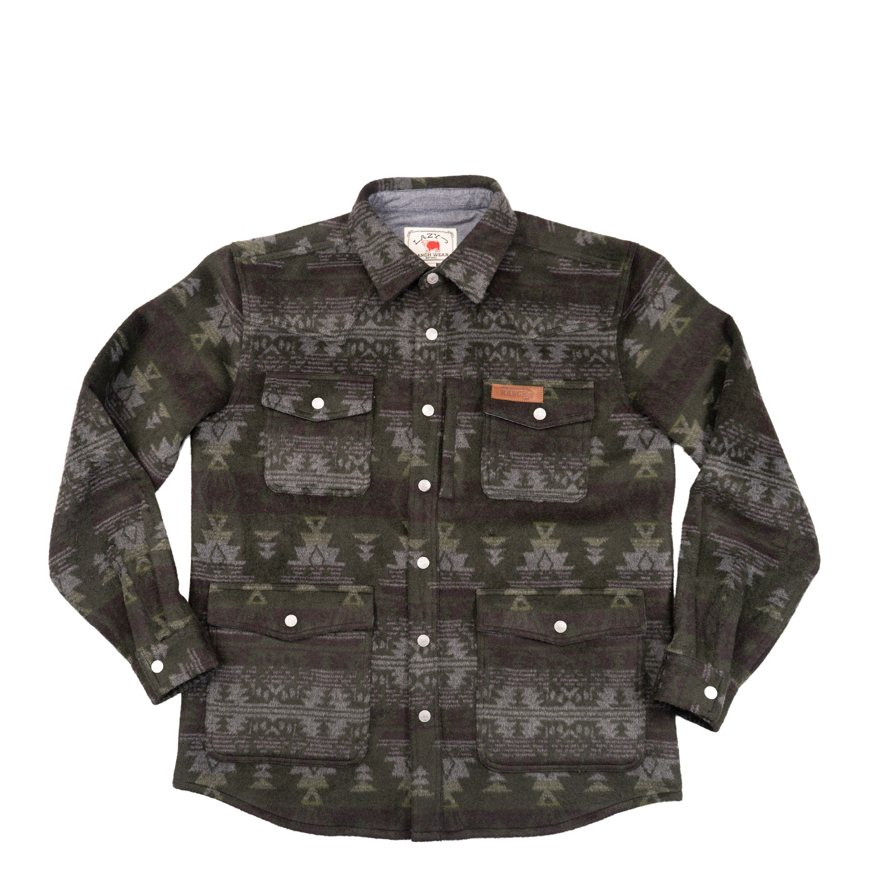 Lazy J Ranch Men's Aztec Print Jacket - Green