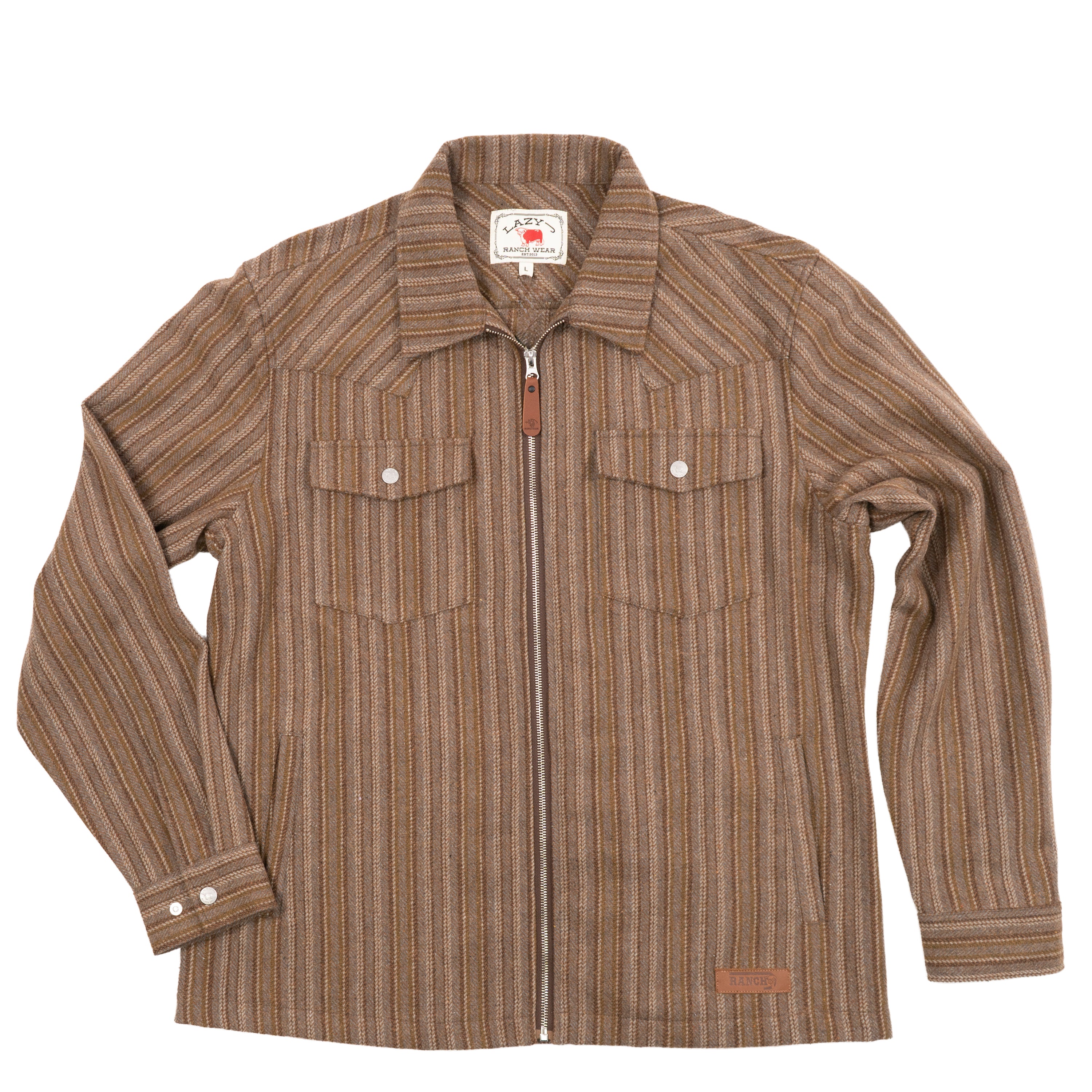 Lazy J Ranch Men's Striped Jacket - Sequoia Brown