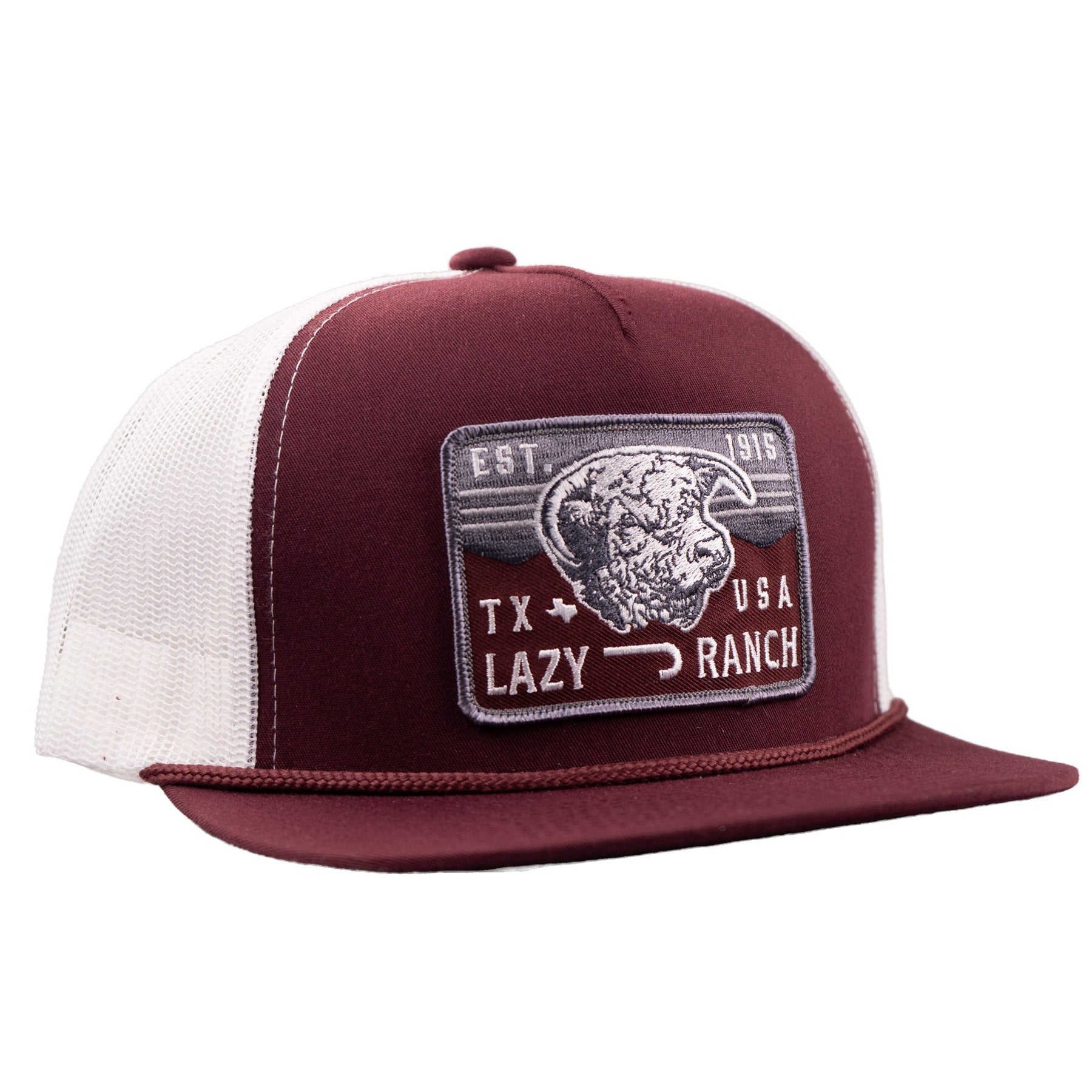 Lazy J Ranch Maroon & White Red Rock Classic Rope Trucker Hat