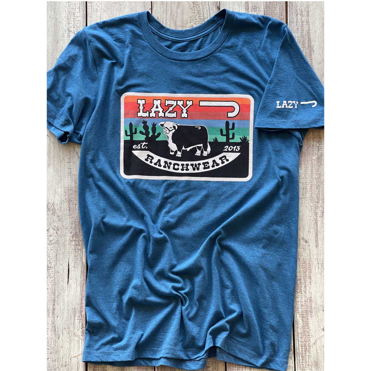 Lazy J Ranch Wear Multi Jug Hereford Sky T-Shirt - Blue – Lazy J Ranch ...