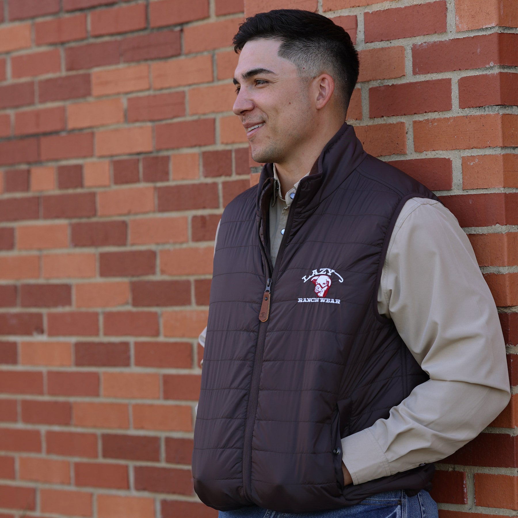 Lazy J Ranch Men's Lightweight Relaxed Fit Vest - Brown