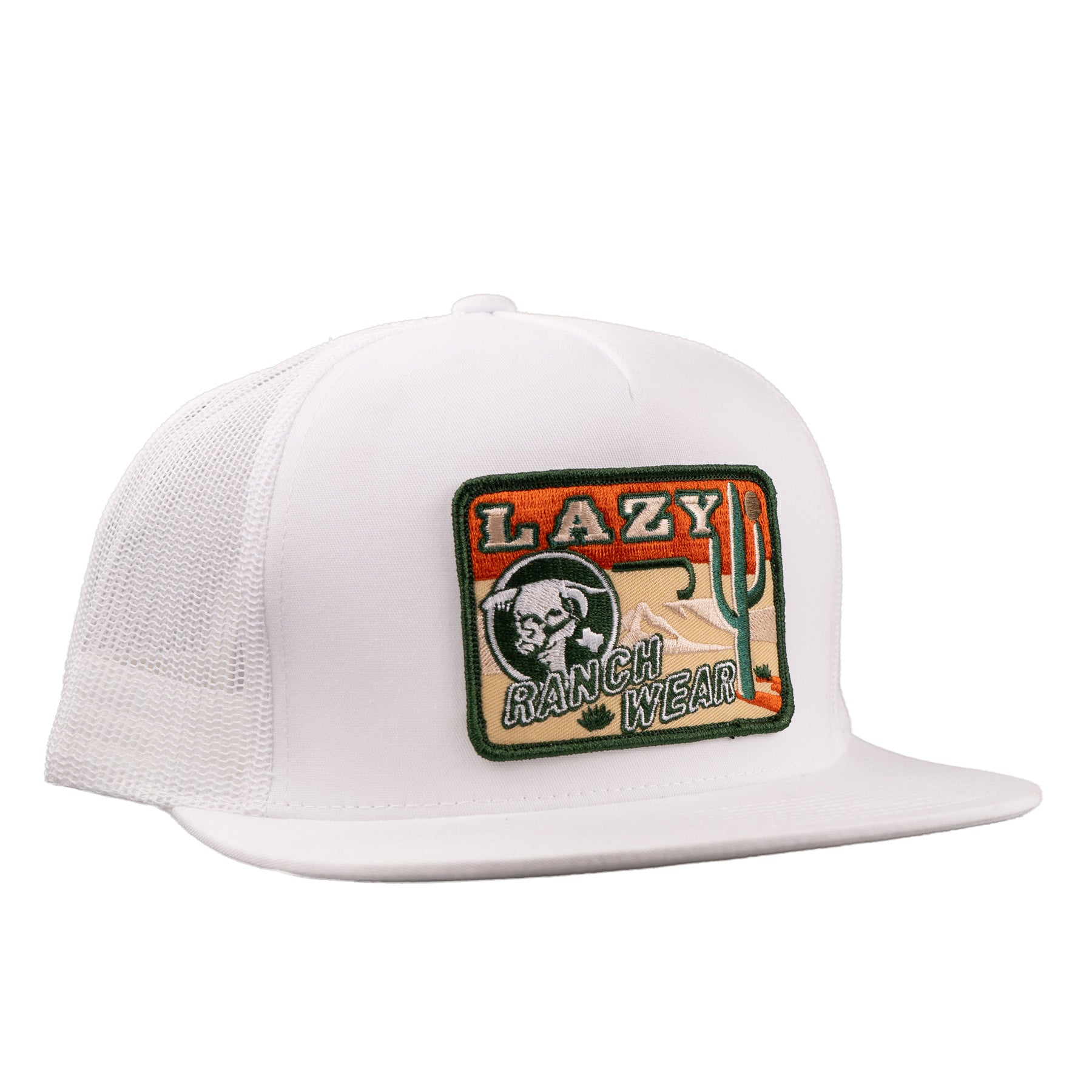 Lazy J Ranch White Big Bend Classic Five Panel Trucker Hat